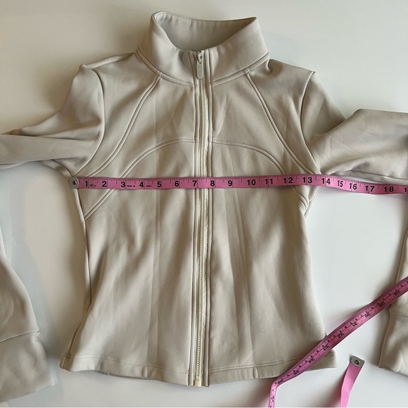 fleece-lined yoga jacket, ivory, xs - Picture 4 of 7